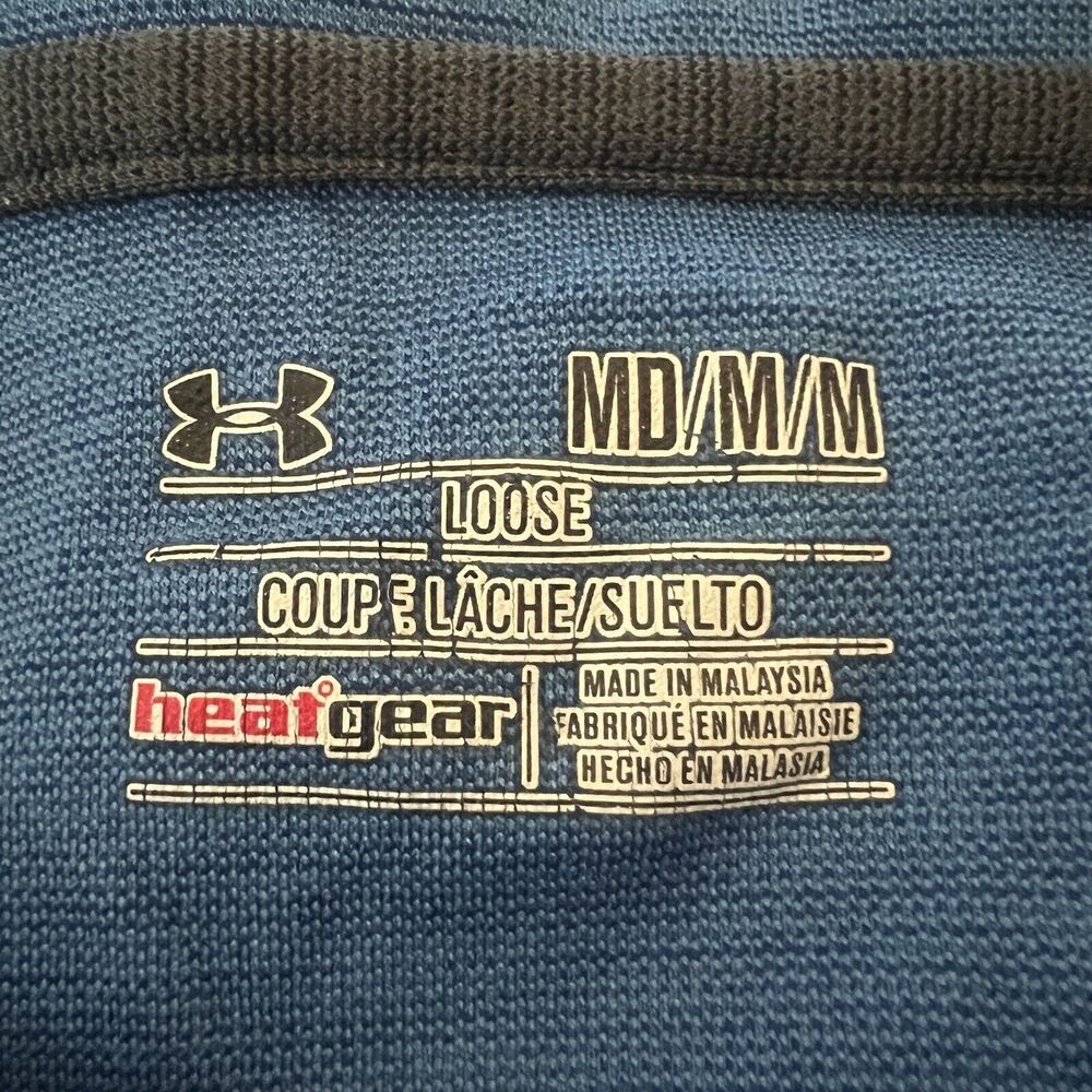 Under Armour Shirt Mens Medium Heather Blue Loose Fit Casual Workout Athleisure - Picture 6 of 6
